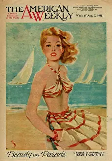 David Wright (terry Parker): David Wright woman in red and white beachwear