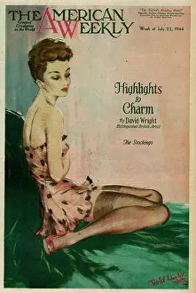 Underslip: David Wright woman in stockings and underslip