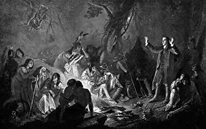 Colonisation: David Zeisberger preaching