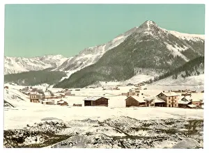 Davos: Davos, Dorfli and Seehorn, in winter, Grisons, Switzerland