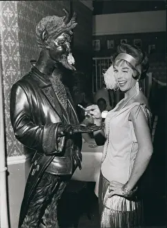 Contempt: Dawn Addams, actress, with bronze statue, Walton Studios