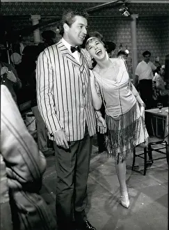 Addams: Dawn Addams and Sydney Chaplin at Walton Studios