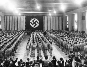 Gymnasts: Day of physical exercises of Berlin universities, 1937
