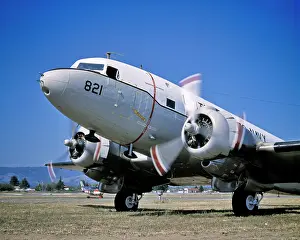 Classic Stock: Dc-3 Twin Engine Propellor Driven Metal Monoplane