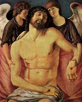 Grieving: Dead Christ Supported by Two Angels, by Bellini