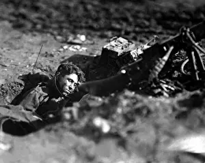 Fatality: Dead German machine gunner, killed in the last