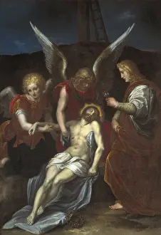 D Arte: Dead Jesus held by angels. 16th c. Anonymous