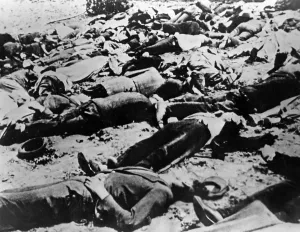 Massacres: Dead men in Lidice, 1942
