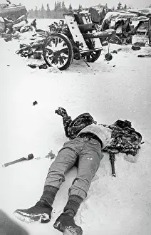 Offence: A dead Soldier lying in the snow