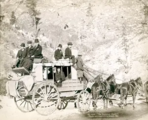 Deadwood: The Deadwood Coach. Side view of a stagecoach; ?