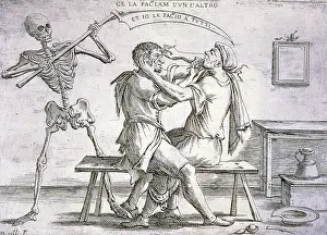 Phrase: death, allegory, One's shaving the other and