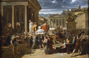 Displayed: The Death of Caesar'. Julius Caesar's body displayed