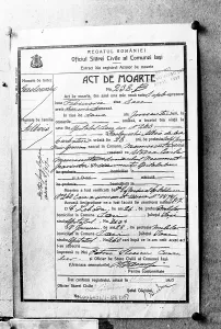 Casualties: death certificate of a German soldier of the First World War