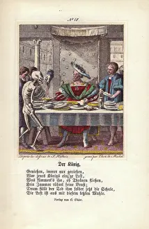 Holbeins: Death as a cupbearer presents the King with his last drink