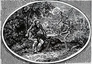 Scythe: Death, in the form of Time -with his scythe, coming