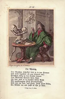 Holbeins: Death holds out a skull to the Astrologer in