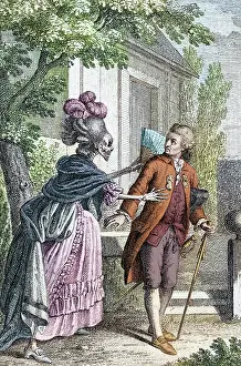 Transmitted: Death as Lady Luring Gentleman, 1785