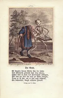 Holbeins: Death leads the Old Man to the grave, beguiling