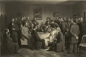 Idealized: Death of Lincoln on April 15, 1865 in a ?