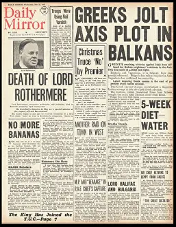 Rothermere: Death of Lord Rothermere