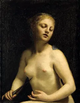Herself: The Death of Lucretia'. Lucretia about to stab