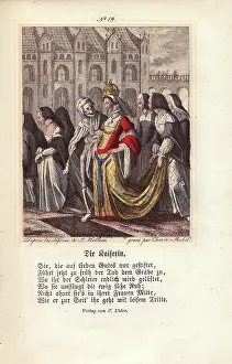Holbeins: Death as an old woman points the Empress toward