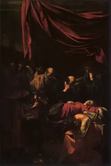 Caravaggio: The Death of the Virgin, by Caravaggio