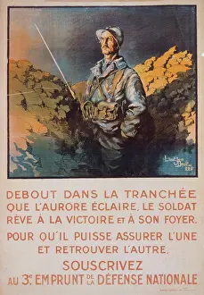 Victoire: Debout dans la tranchee que l'aurore eclaire, le soldat reve