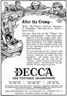 Gramophones: Decca advertisement, WW1