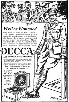 Gramophones: Decca gramophone advertisement, WW1