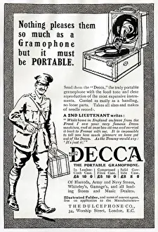 Gramaphone: Decca gramophone advertisement, WWI