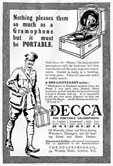 Gramophones: Decca gramophone advertisement, WWI