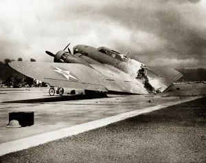 Conflicting: December 7 1941 Front Section of Airplane Blown