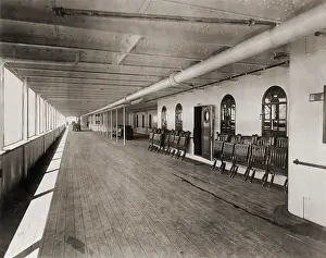 Deck chairs on the great promenade of the ?