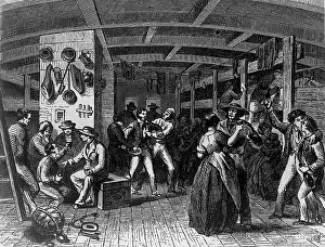 Bustle: Between deck of an emigration ship