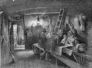 Poring: Below Decks on an Emigrant Ship, 1849
