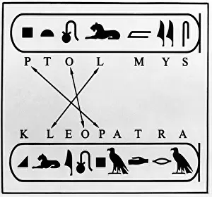 Cleopatra: Decoding of the late Egyptian hieroglyphs by Champollion