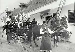 Farmhouses: Decorated carriage for the procession on the