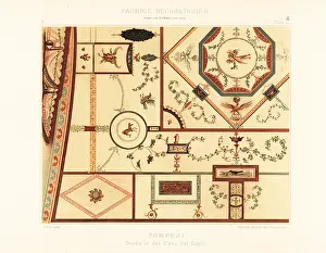Ernst Ewald: Decorated ceiling in the Casa del Gallo II, Pompeii, Italy