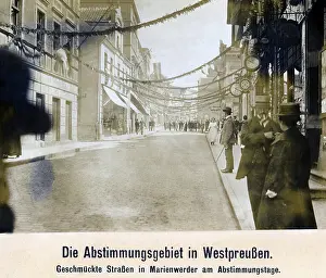 Embellished: Decorated streets during the election day in Marienwerder