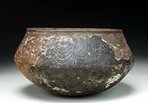 Almeria: Decorated vessel. Eneolithic. Ceramics. SPAIN