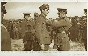 Pinning: Decorating a Canadian Soldier - WWI