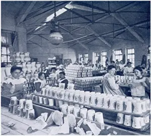 Glazing: Decorating Coronation beakers 1911