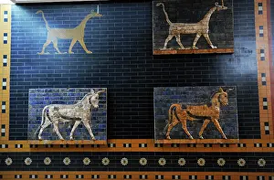 Babylonian: Decoration with aurochs and dragons in the Ishtar Gate. 6th