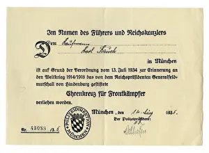 Rauch: decorations, Germany, Cross of Honour for World