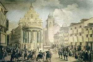 Puerta: Decorations of Puerta del Sol, in occasion of