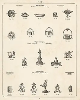 Wurttembergische: Decorative ash trays, cigar lighters, snuff