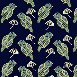 Repeating: Decorative birds pattern