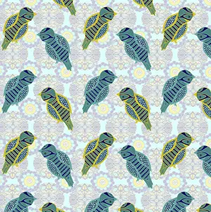Repeating: Decorative birds pattern