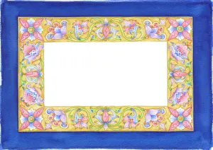 Scrolling: Decorative border with flowers & scrolling foliage